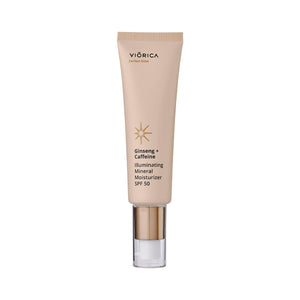 Cremă hidratantă și iluminantă cu protecție minerală SPF 50 Ginseng + Cafeină, Perfect Glow