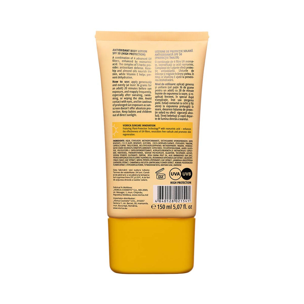 Loțiune de Protecție Solară Antioxidantă Spf 50, Viorica Solar