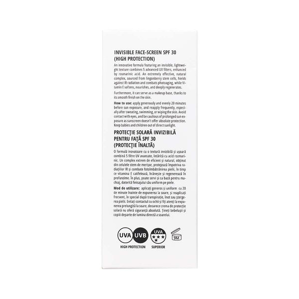 Protecţie Solară Invizibilă pentru faţă Spf 30, Viorica Solar
