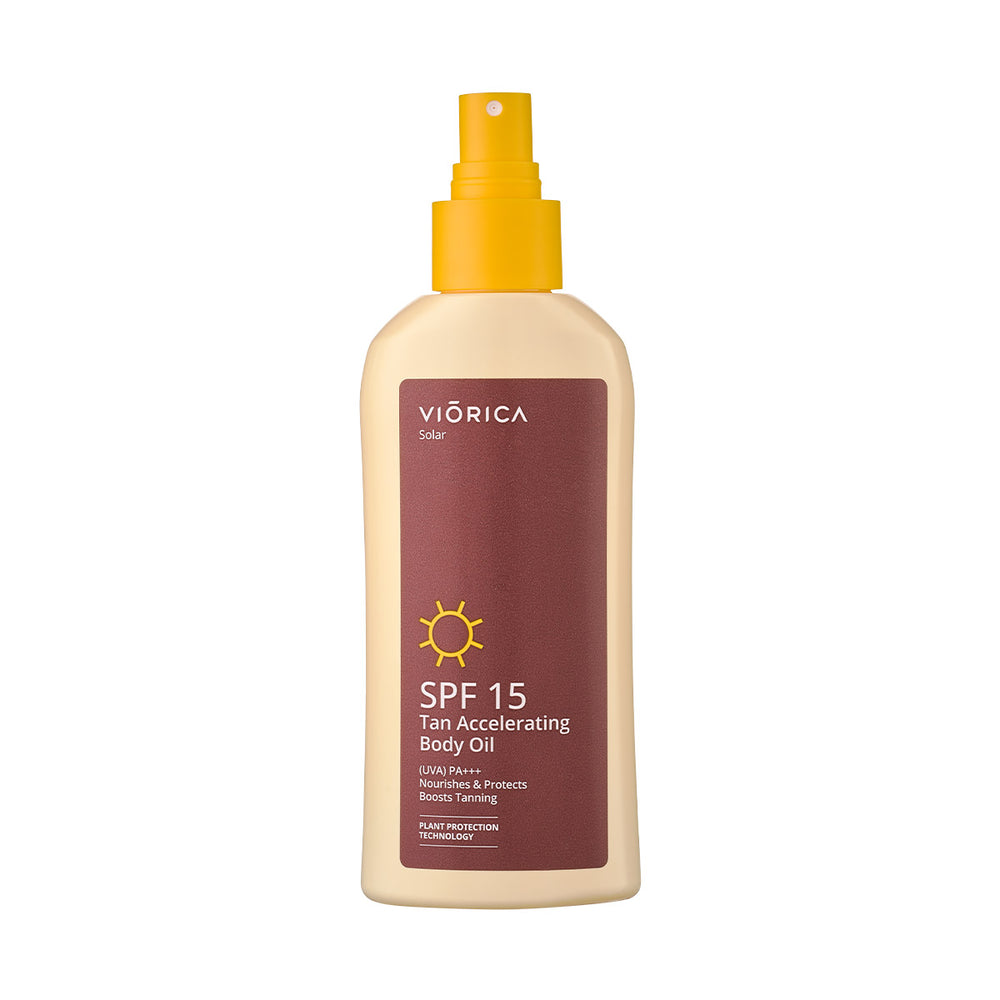 Ulei de corp pentru accelerarea bronzului SPF 15, Viorica Solar